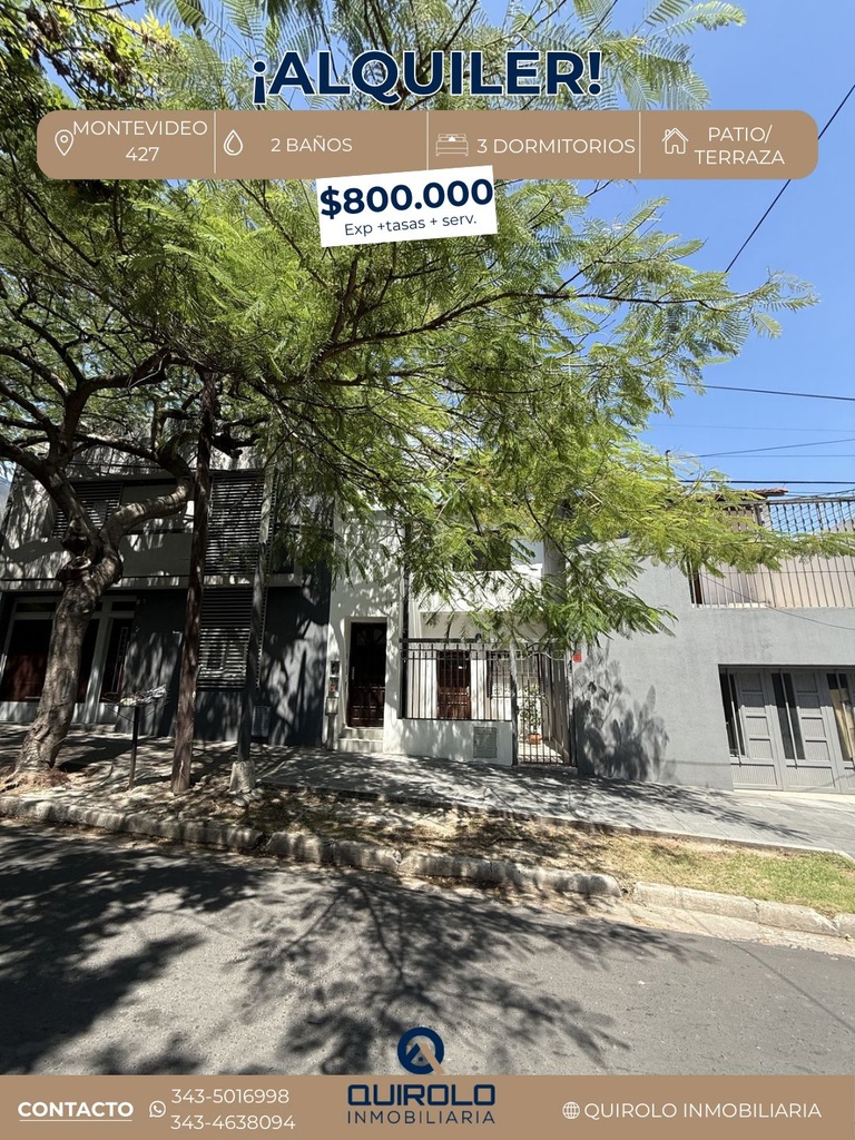 ✅DEPARTAMENTO 3 DORMITORIOS CENTRO EN ALQUILER!