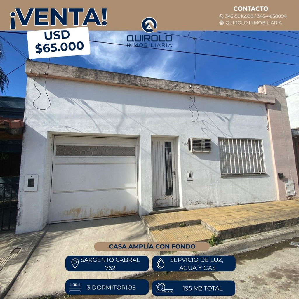 ✅OPORTUNIDAD CASA AMPLIA CON FONDO/ APTA CREDITO!