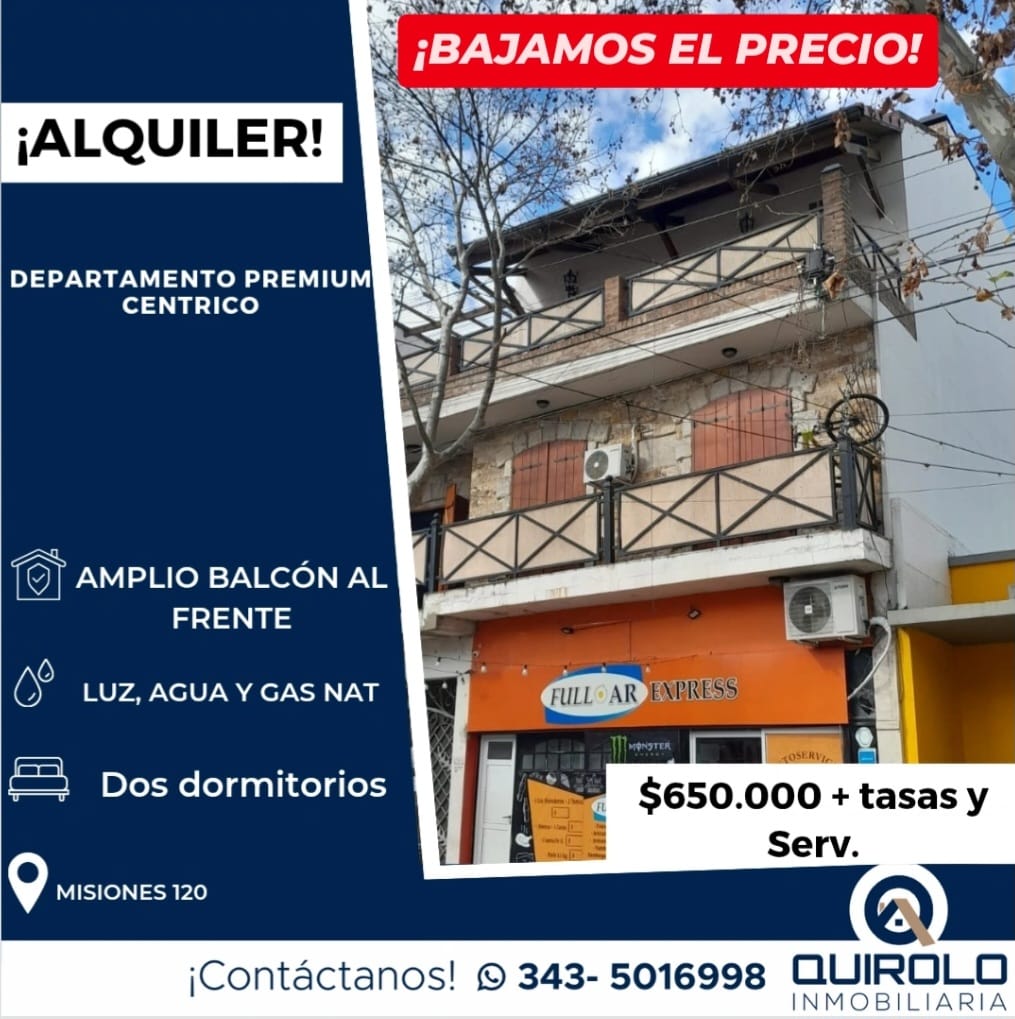 ✅DEPARTAMENTO PREMIUM  CENTRO EN ALQUILER! 