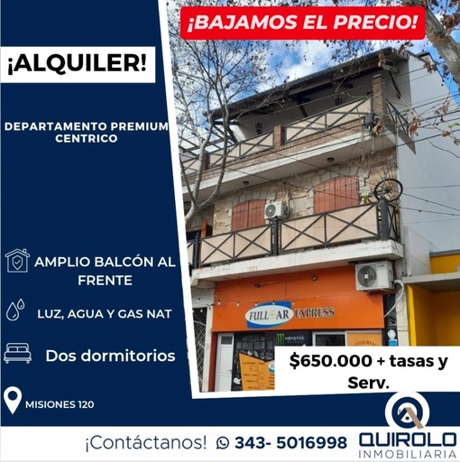 ✅DEPARTAMENTO PREMIUM  CENTRO EN ALQUILER! 