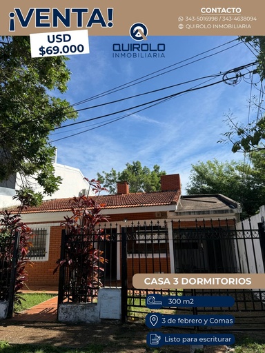 ✅ CASA 3 DORMITORIOS APTA CRÉDITO!  