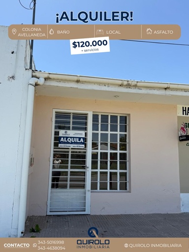 ✅ALQUILER LOCAL COMERCIAL COLONIA AVELLANEDA  